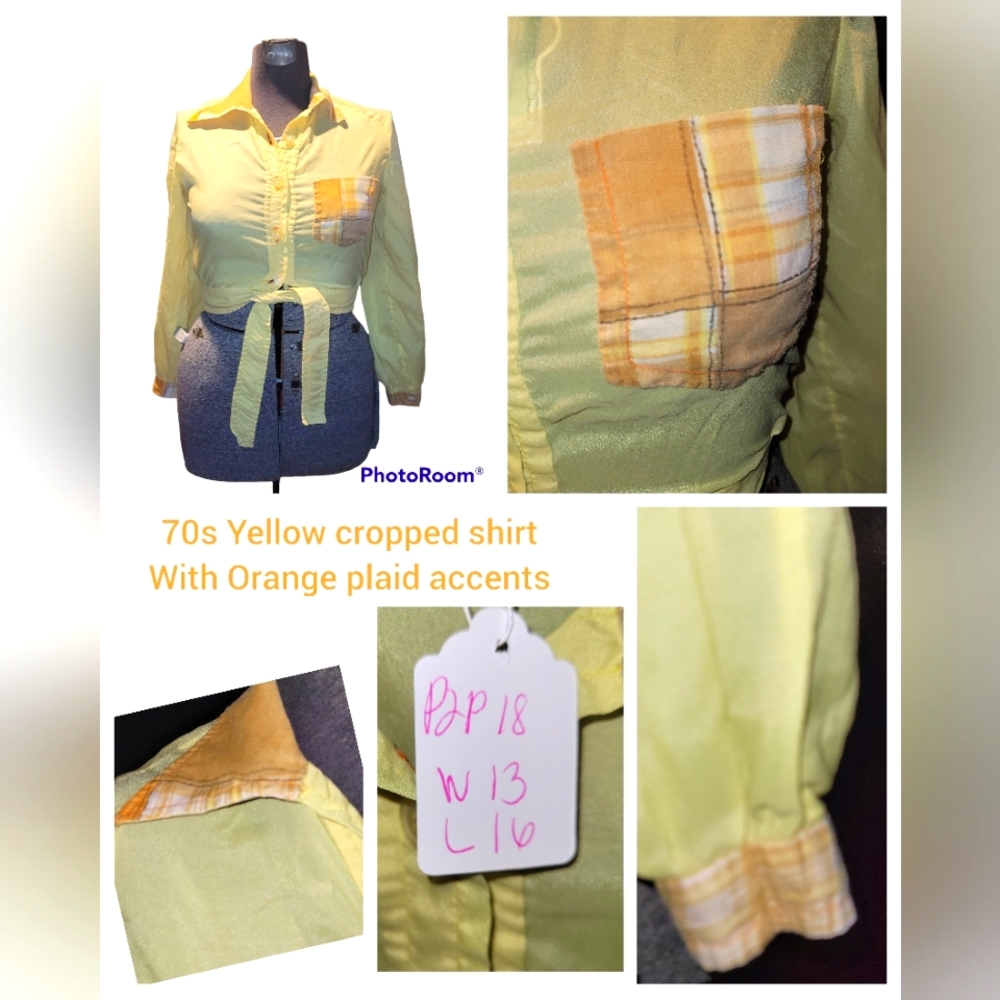 70s cropped button up